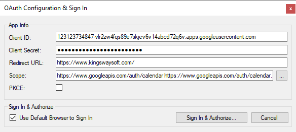 SSIS Google Calendar Connection Manager - Auth Page